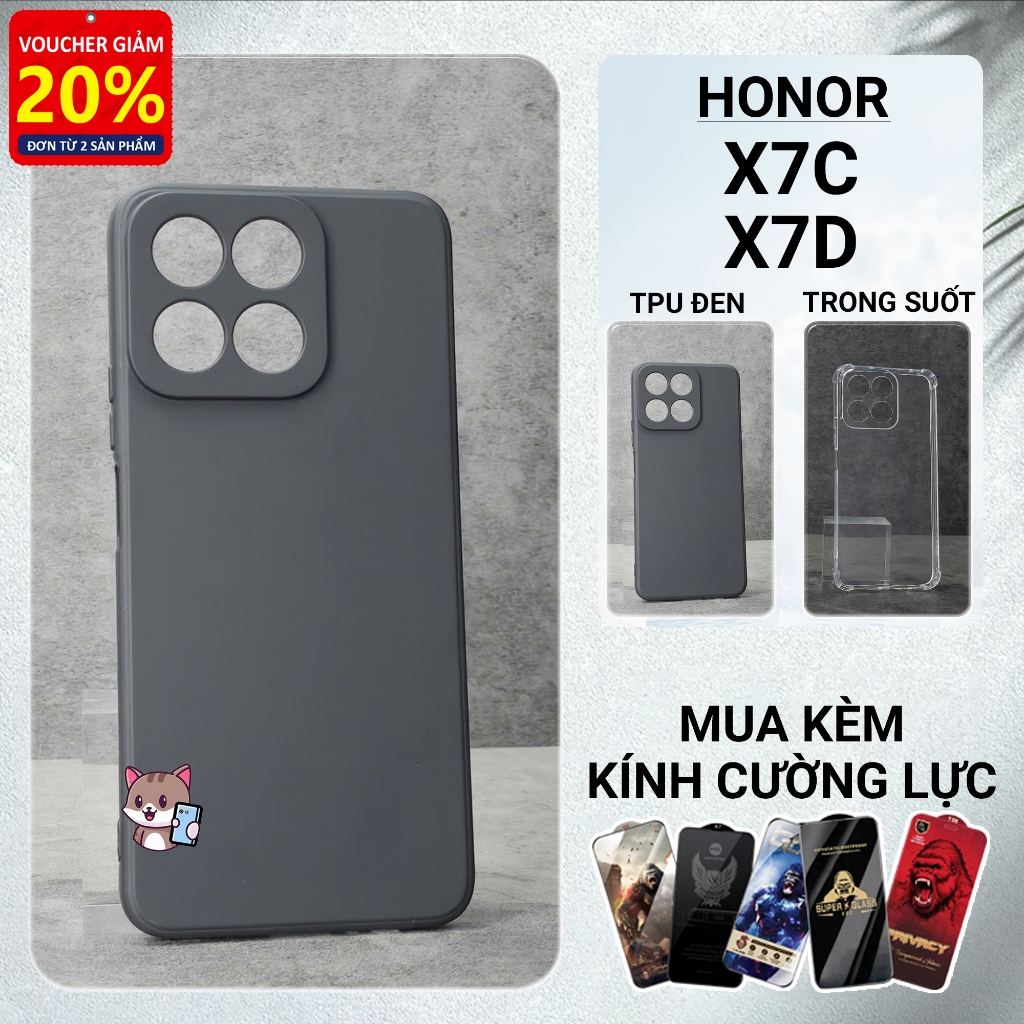 Honor X7c, X7d Meocase เคส tpu สีดําล้วน | ให้เกียรติ เคสโทรศัพท์แบบยืดหยุ่นให้การป้องกันกล้องโทรศัพ