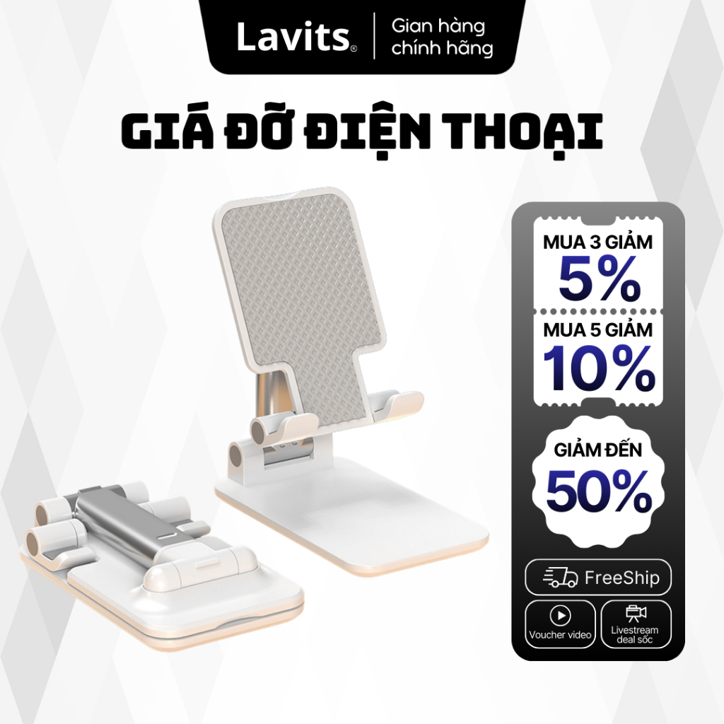ที่วางโทรศัพท์ตั้งโต๊ะสําหรับดูวิดีโอพร้อมโครงพับแบบปรับได้มัลติฟังก์ชั่น - LAVIS x ORIO