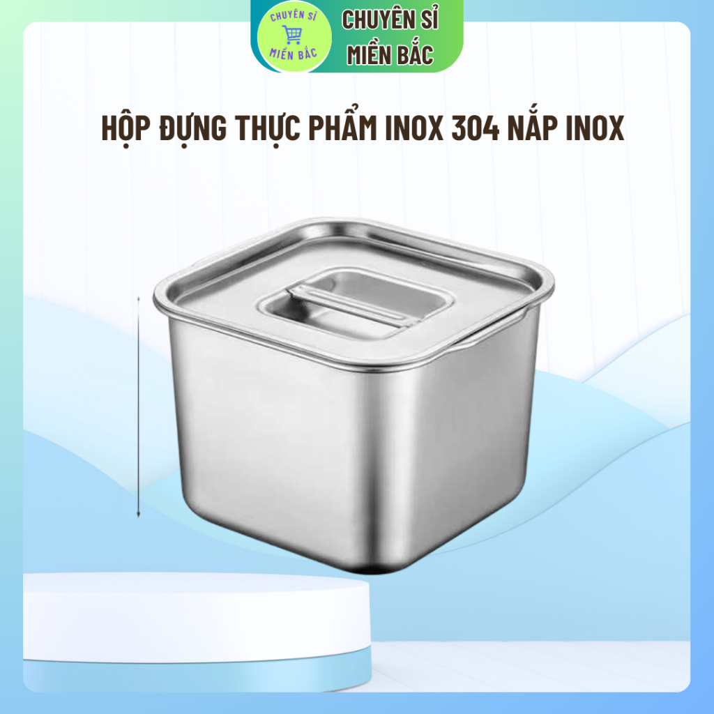 กล่องใส่อาหารสแตนเลส 304 พร้อมฝาปิดสแตนเลสมีความสามารถใน 0.9L, 1.5L, 2.2L, 3L, 4L