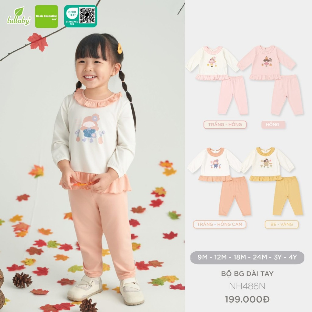 ชุดผ้าฝ้ายแขนยาว LULLBY GIRLS – NH486N (Sz 3Y-4Y)