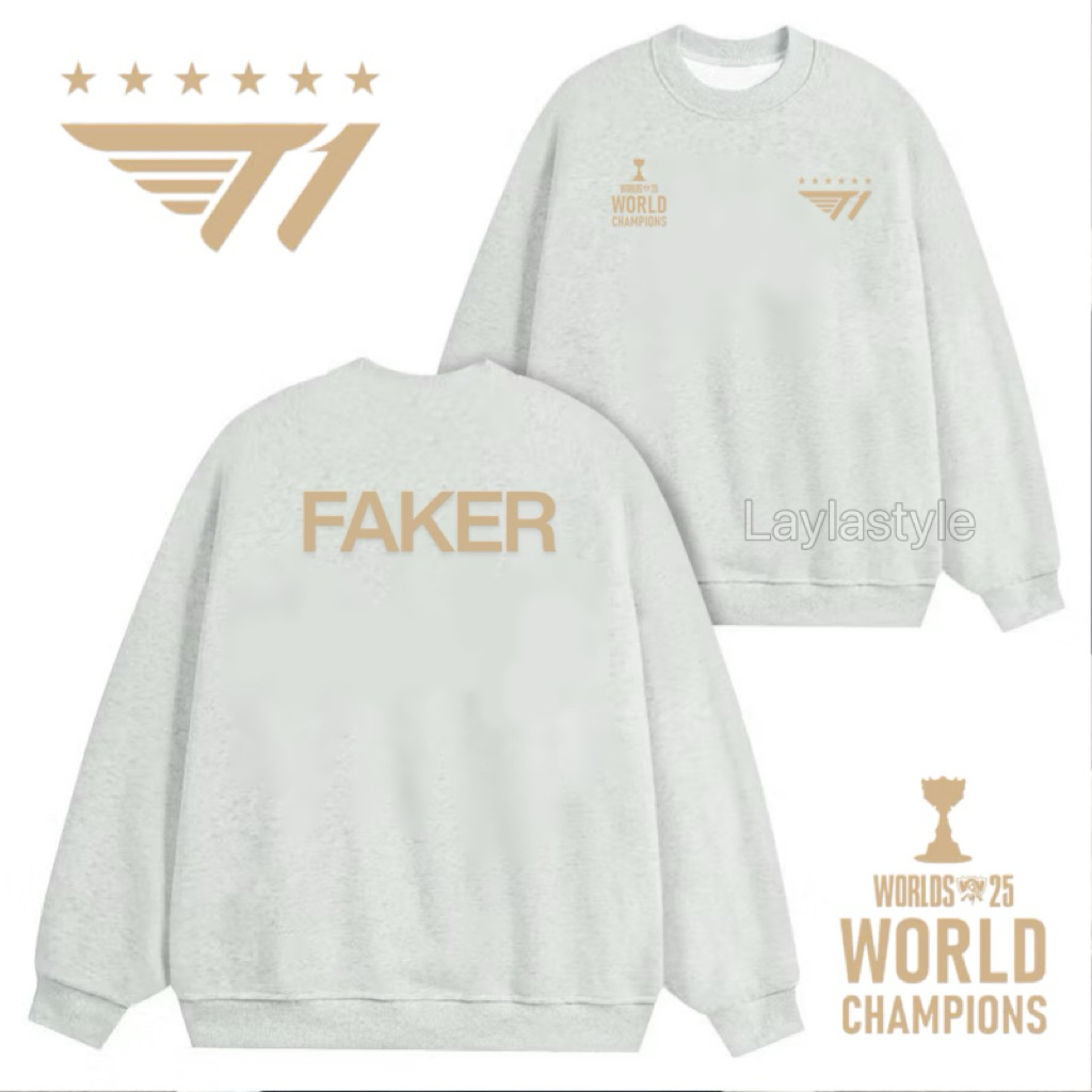 [มีจําหน่าย] เสื้อสเวตเตอร์ Laylastyle T1 Doran Faker Gumayusi Keria Oner T1 SKT cktg 6 ดาว