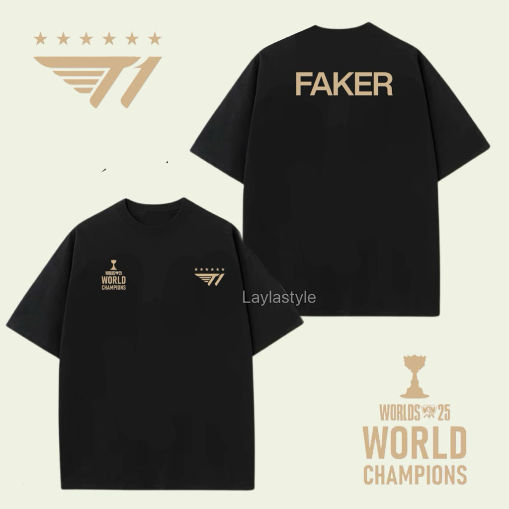 [Available] Laylastyle T1 Faker Dran Gumayusi Keria Oner SKT T1 เสื้อยืด unisex 6 ดาว 270gsm