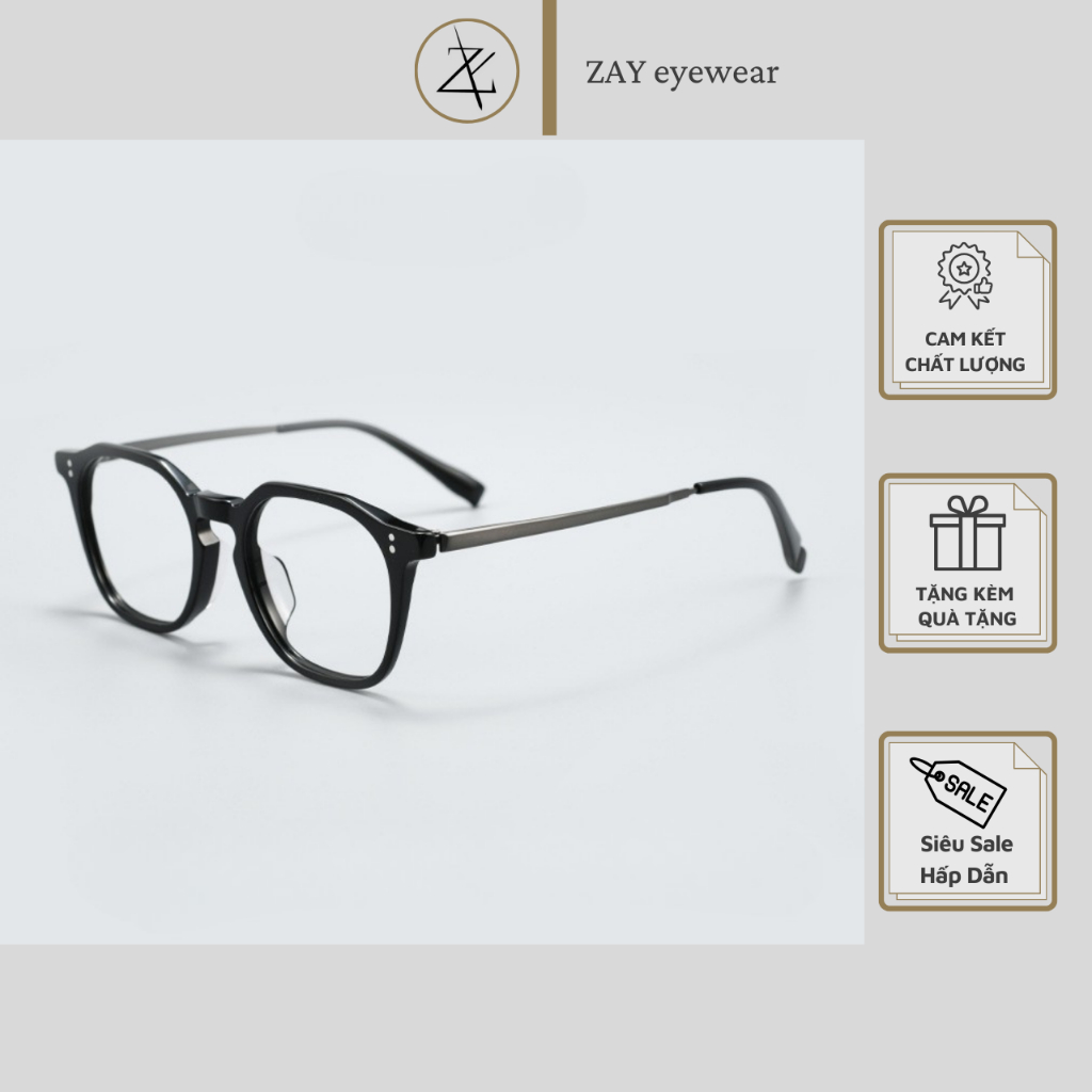 Zay glasses GG-F599 กรอบแว่นตา Acetate ทรงสี่เหลี่ยม สไตล์เกาหลี