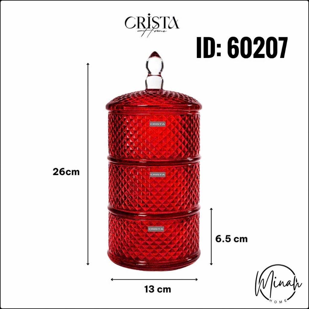 CRISTA HOME กระปุกแยมเพชร 3 ชั้น (ID-60707)