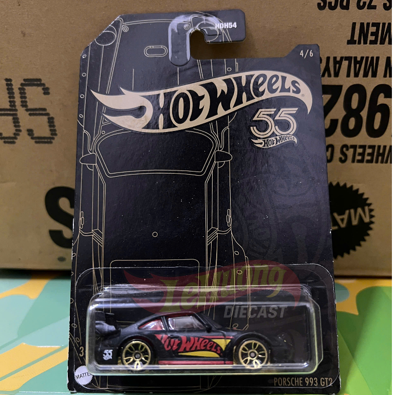 LeHuong Diecast - Hot Wheels Porsche 993 GT2 รถโมเดล (สีดําทอง)