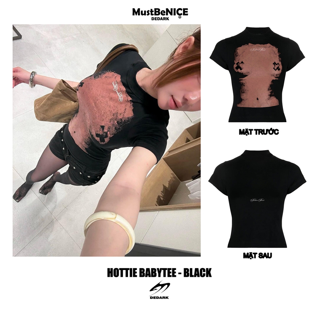 Babytee HOTTIE BABYTEE BLACK DEDARK BodyFit เสื้อยืด