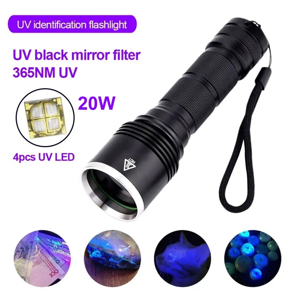 Terino D113-UV ไฟฉายแบบชาร์จไฟได้มือถือระดับไฮเอนด์ (UV) (365nm, 20W) - สินค้าของแท้