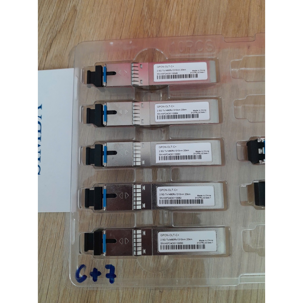 โมดูลออปติคอล SFP C+ 1490T/1310R 2.5G/1.25G, 20km SM, SC 0-70, (3-7dB) (สําหรับ downlink OLT V8102 )