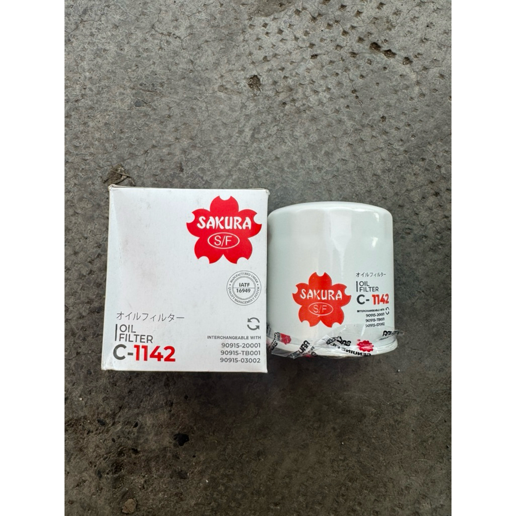 กรองน้ํามันเครื่องสําหรับTOYOTA INOVA, FORTUNER, HILLUX Sakura ยี่ห้อ (C1142)