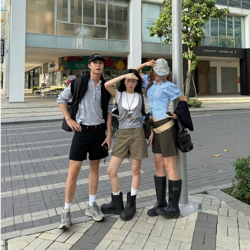 YC1996 - กางเกงยีนส์ขาสั้น 7 สีแบรนด์ท้องถิ่น Unisex