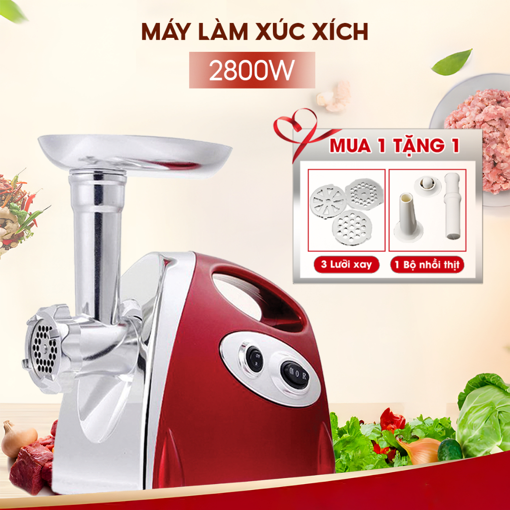 [ผ้าของขวัญ] Venko VK-MG2800 เครื่องทําไส้กรอกและเครื่องบดเนื้ออุตสาหกรรม 2800W Sausage Stuffer