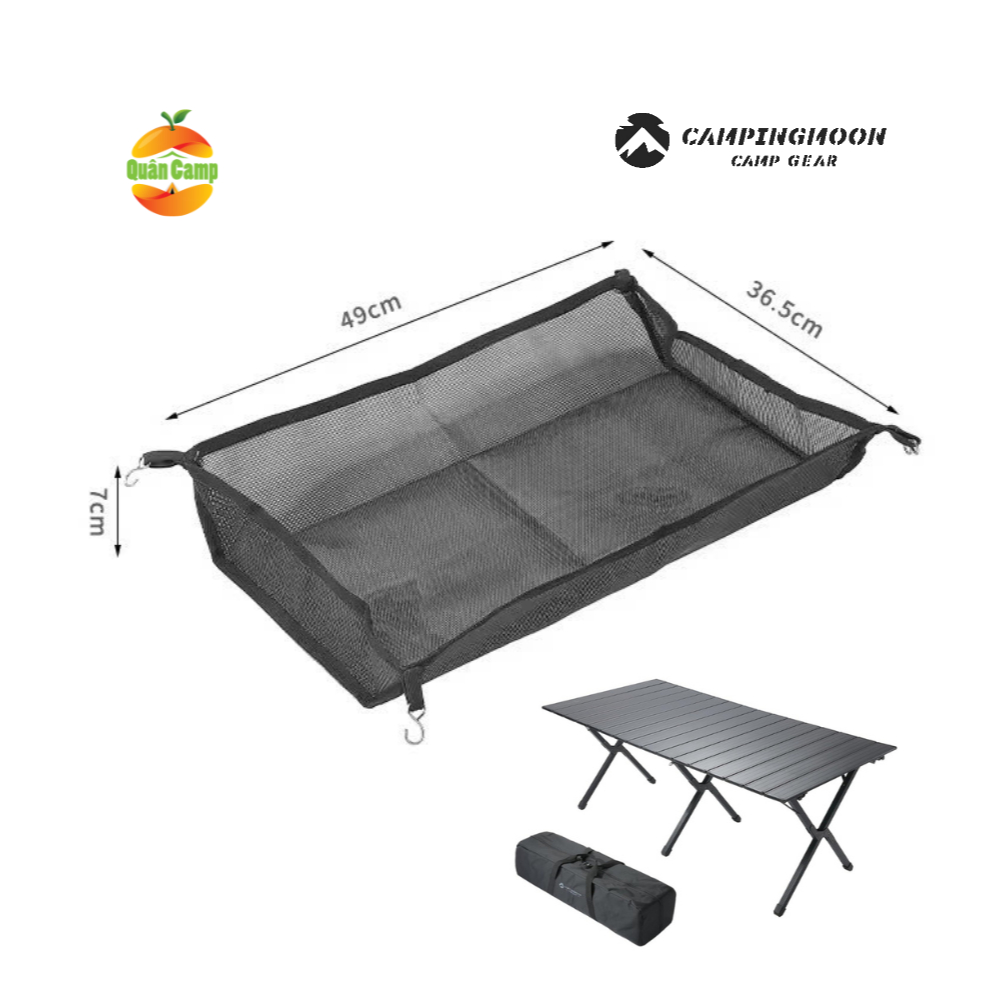 Campingmoon TX-W อุปกรณ์เสริมตาข่ายแขวนโต๊ะพับสําหรับ Campingmoon BKT-80 / BKT-160 ตาราง