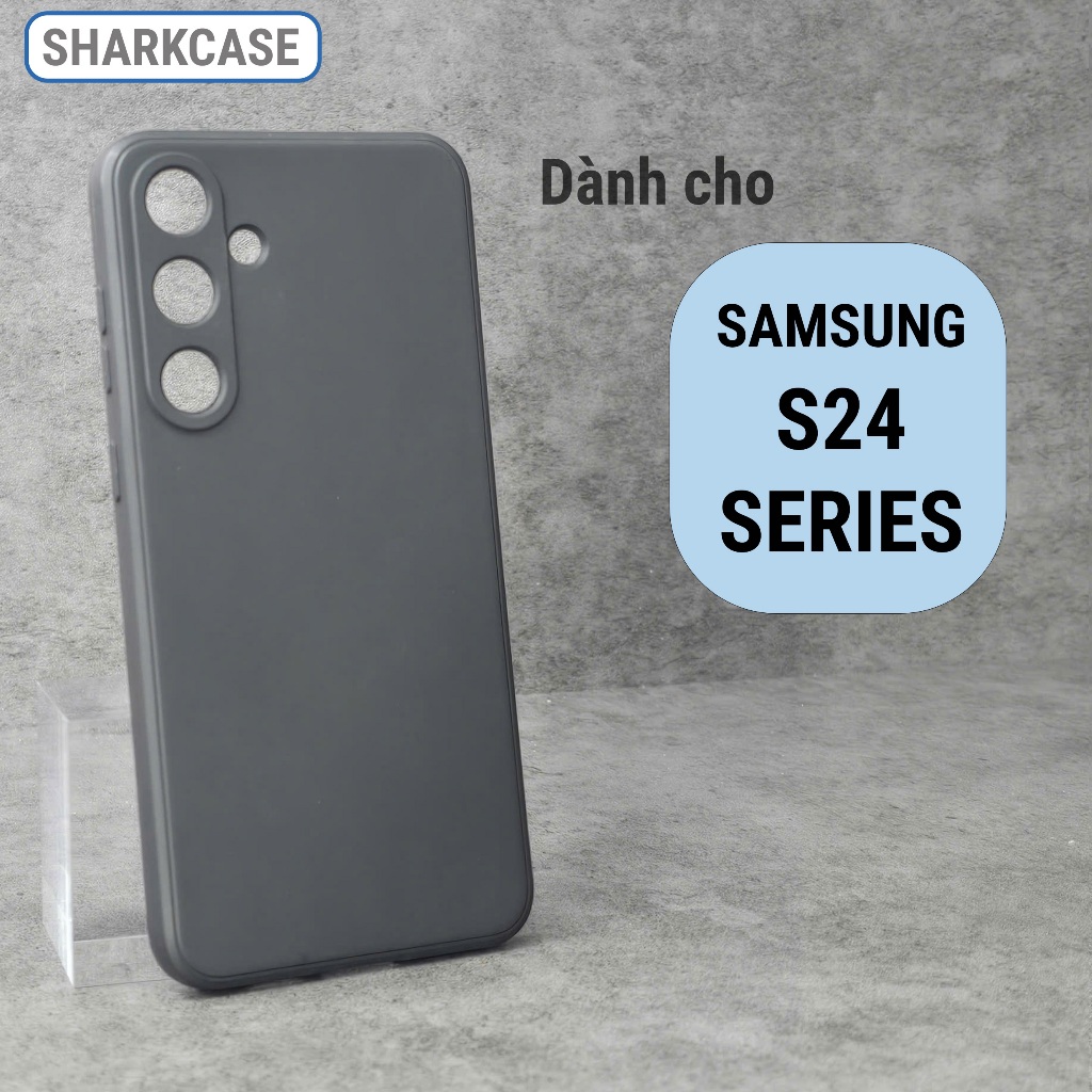 เคส Samsung S24 Ultra, Plus, FE พร้อมขอบสี่เหลี่ยมพลาสติกป้องกันสีส้ม I ss shark case ฝาหลังโทรศัพท์