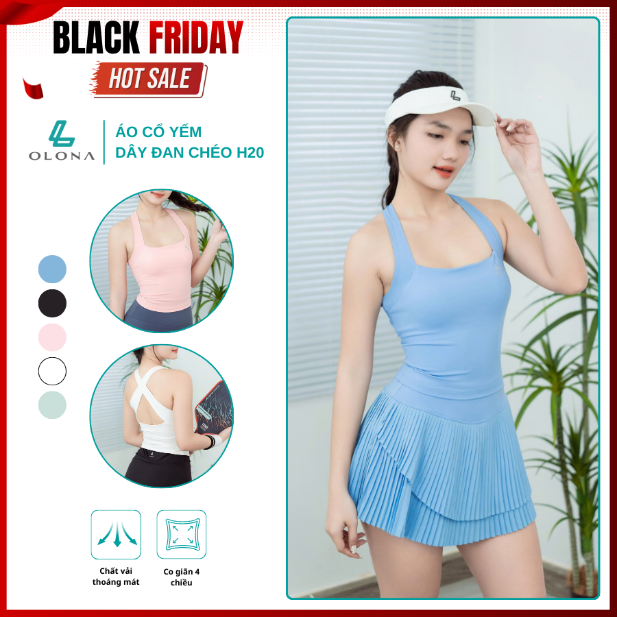 สปอร์ตบราคอปกกว้างสําหรับผู้หญิง Olona Sports Cool and Smooth 4-Way Stretch H20