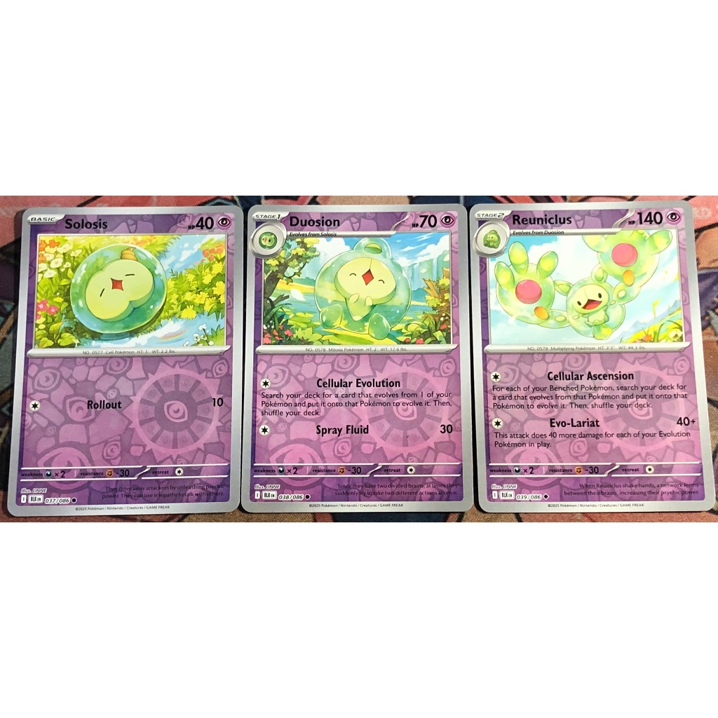 [KW2 Pokemon] [EN] Combo 3 Reuniclus Cards 039/086, Duosion 038/086, Solosis 037/086 - BLKEN