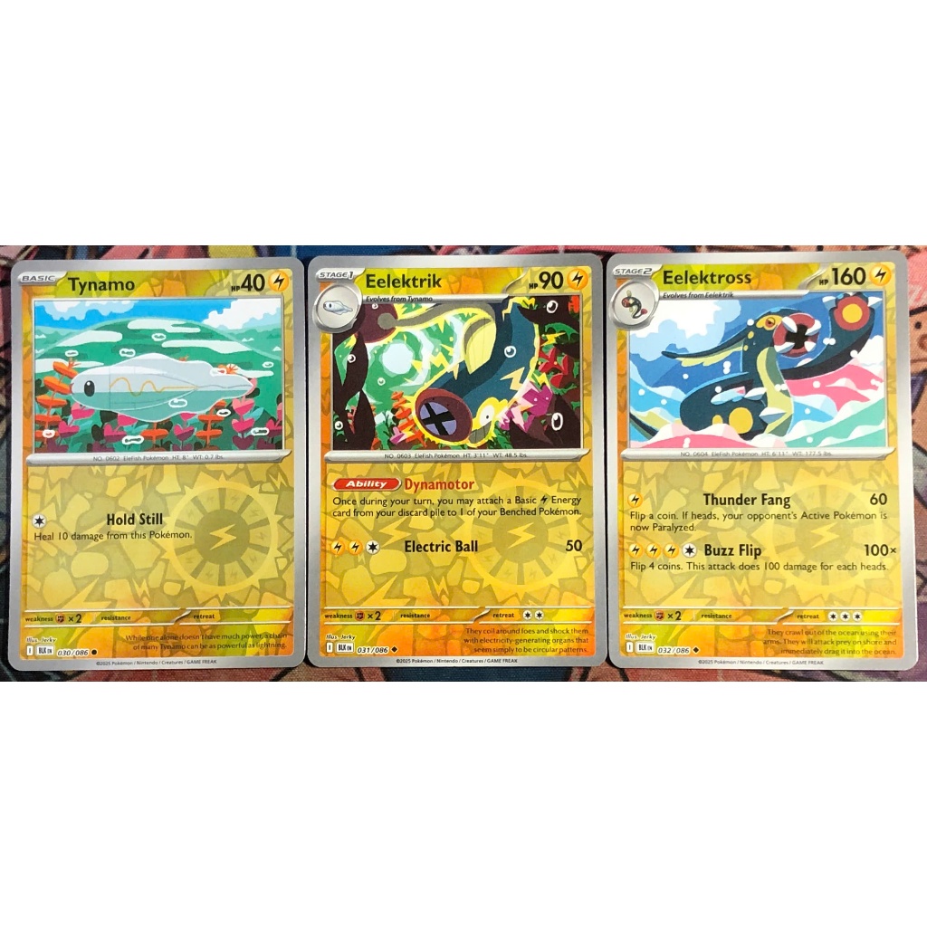 [KW2 Pokemon] [EN] Combo 3 การ์ด Eelektross 032/086, Eelektrik 031/086, Tynamo 030/086 - BLKEN