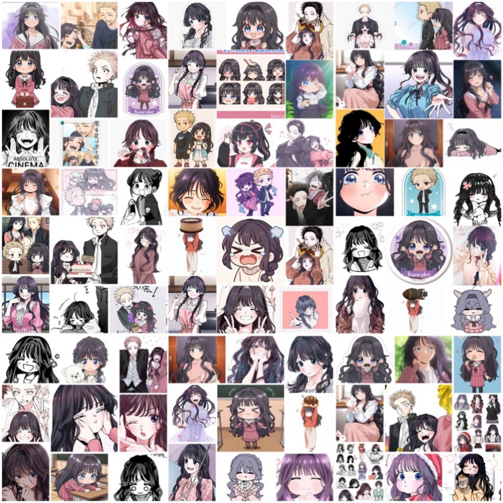 สติ๊กเกอร์ Waguri kaoruko 60 ภาพกดไหมที่แตกต่างกัน/สติ๊กเกอร์ waguri kaoruko