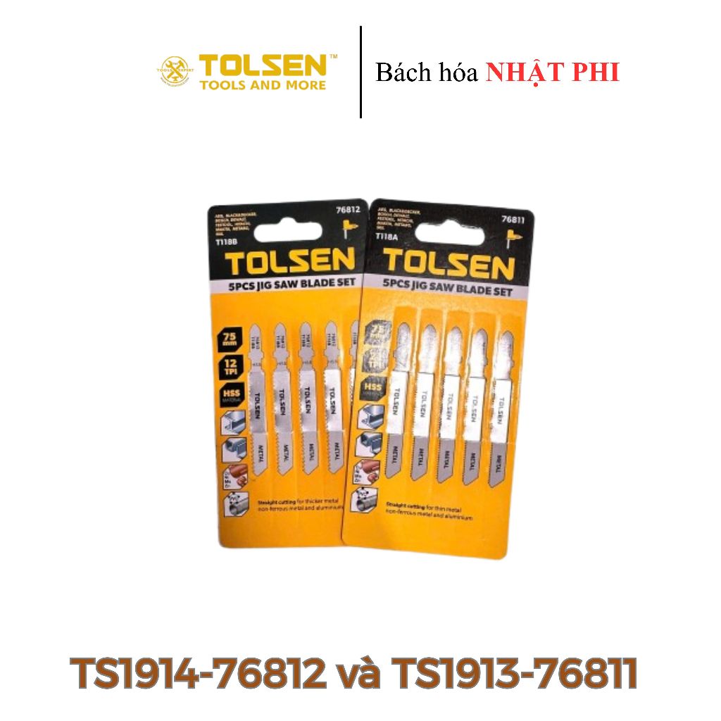 (5 ชิ้น) 75 มม. HSS STEEL JIG SAW BLADE T118A & T118B ของแท้ TOLSEN
