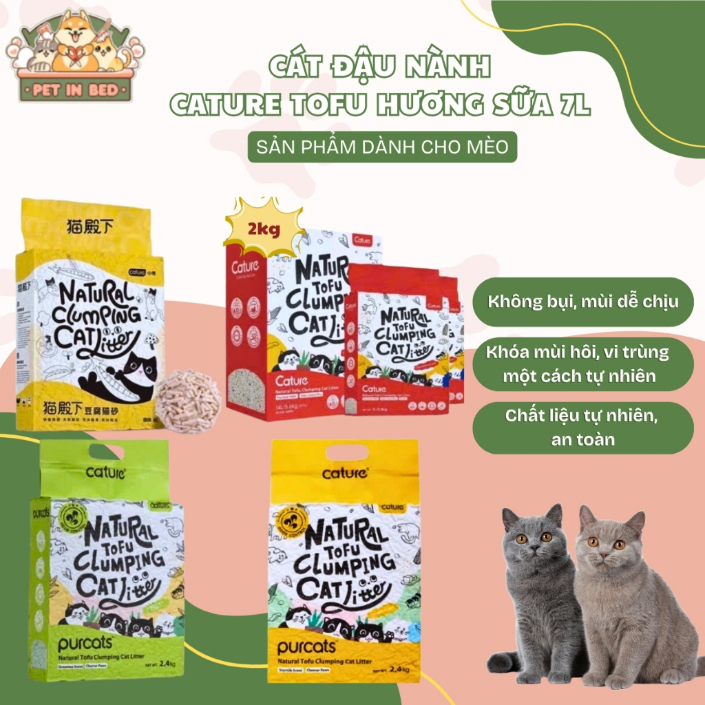 Cature Tofu Soy Cat Cat รสนม 7L ดับกลิ่นดี ไร้ฝุ่น – Petinbed Store