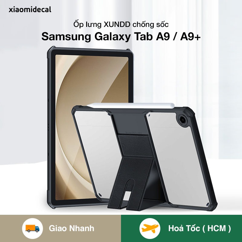 XUNDD เคส Samsung Galaxy Tab A9 / A9+ มีขอบ TPU กันกระแทกและด้านหลังพร้อมขาตั้ง