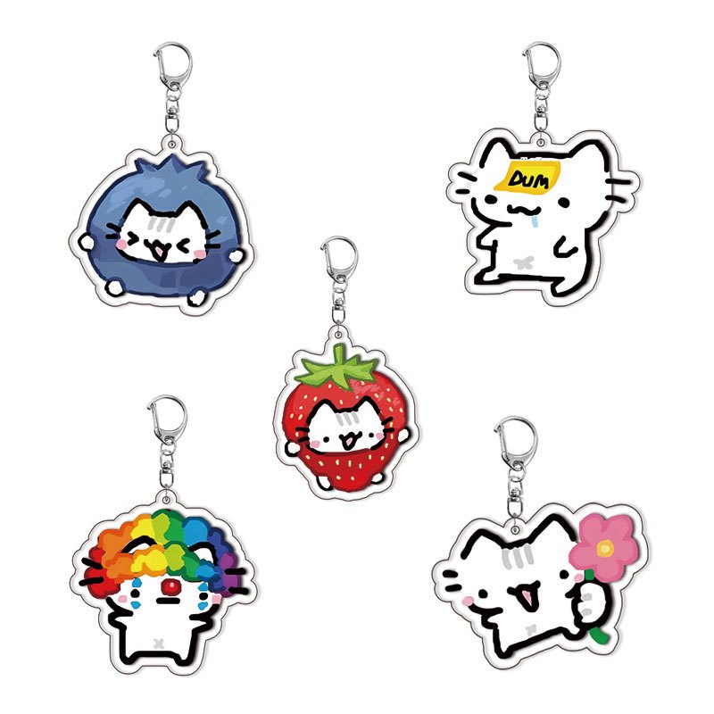 พวงกุญแจอะคริลิค 5ซม. Nub Cat Meme uia