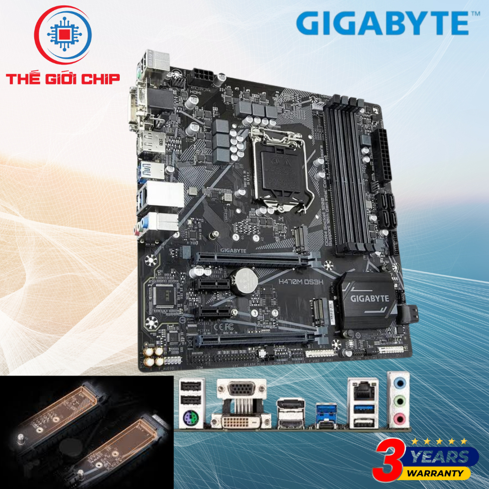 เมนบอร์ด GIGABYTE H470M DS3H ฉันเหมือนใหม่ Box 36 เดือนโดยซัพพลายเออร์