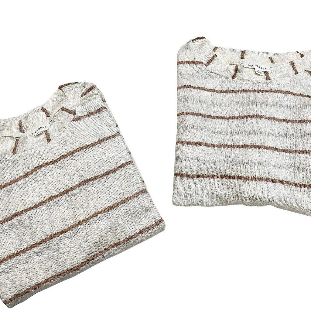 เสื้อถักลายทาง // BLU PEP PER