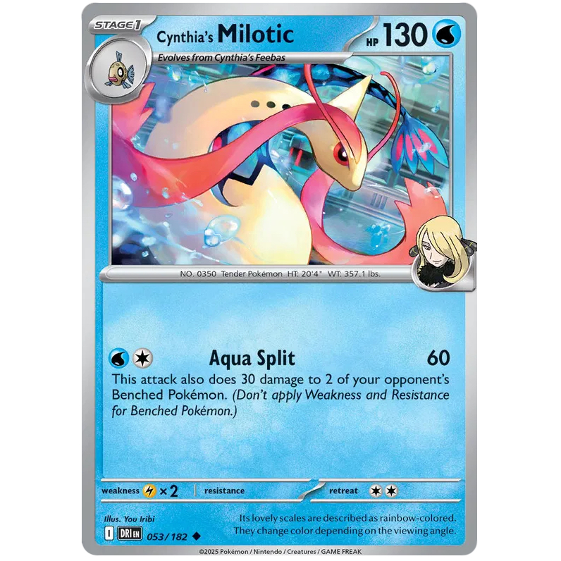 Pokemon TCG - Milotic ของ Cynthia - Uncommon - 053/182 - DRI