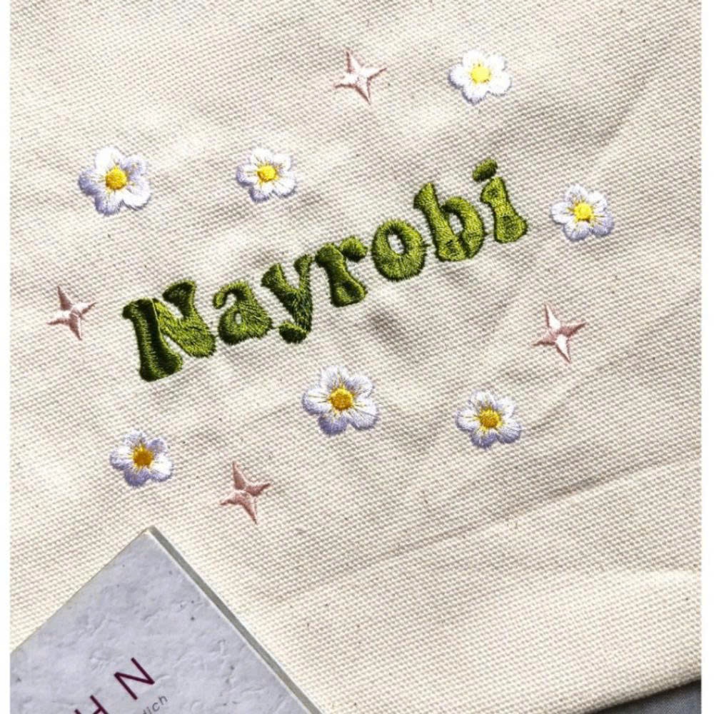 กระเป๋าโท้ตปักชื่อแบบกําหนดเอง, กระเป๋าปักลายดอกไม้, กระเป๋าผ้าแคนวาส Tota9002-t