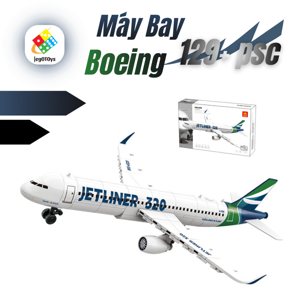 BOEING AIRCRAFT ASSEMBLY MODEL 129 PIECES - ขนส่งทางอากาศ - ขนาดความยาว 36CM