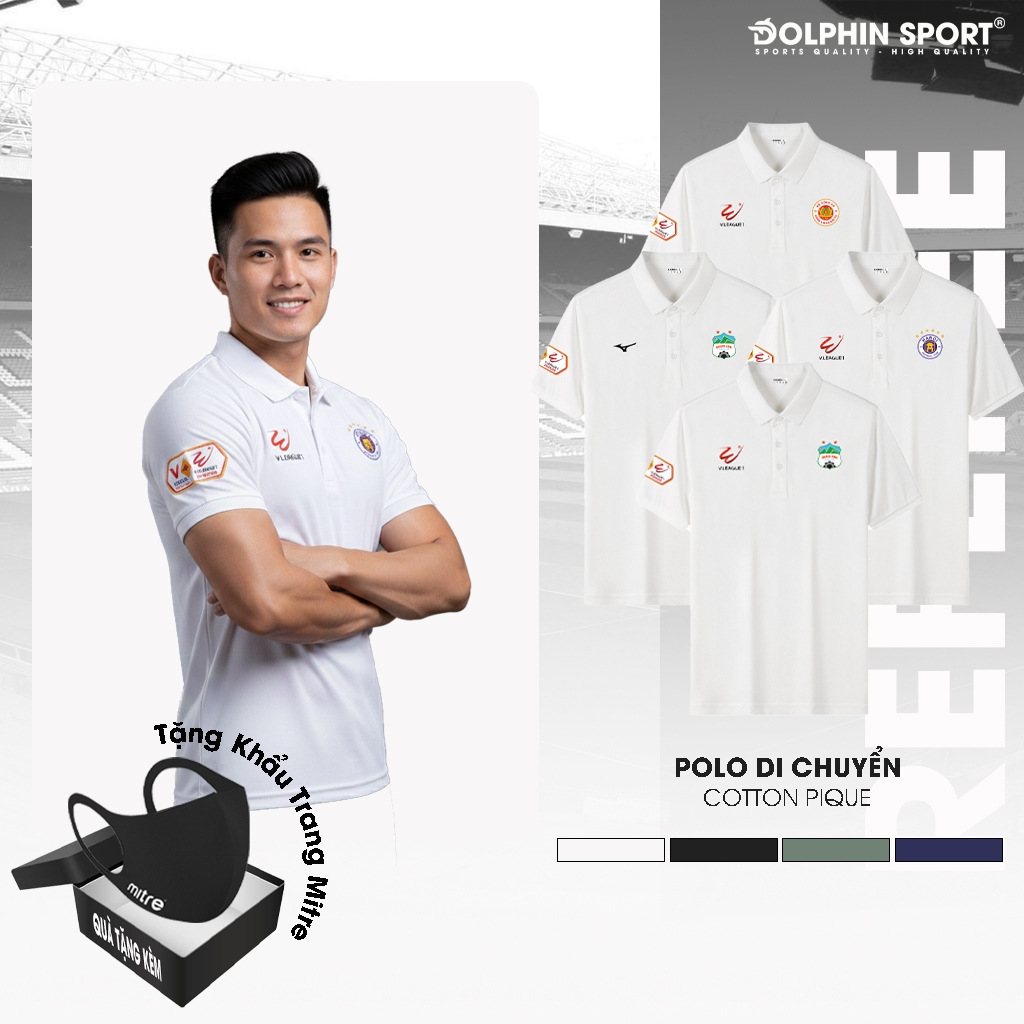 เสื้อโปโล V LEAGUE 1 Move | เสื้อคอปกเปิดลงเย็นสําหรับผู้ชายและผู้หญิง Colb Vietnam Club – [ V LEAGU