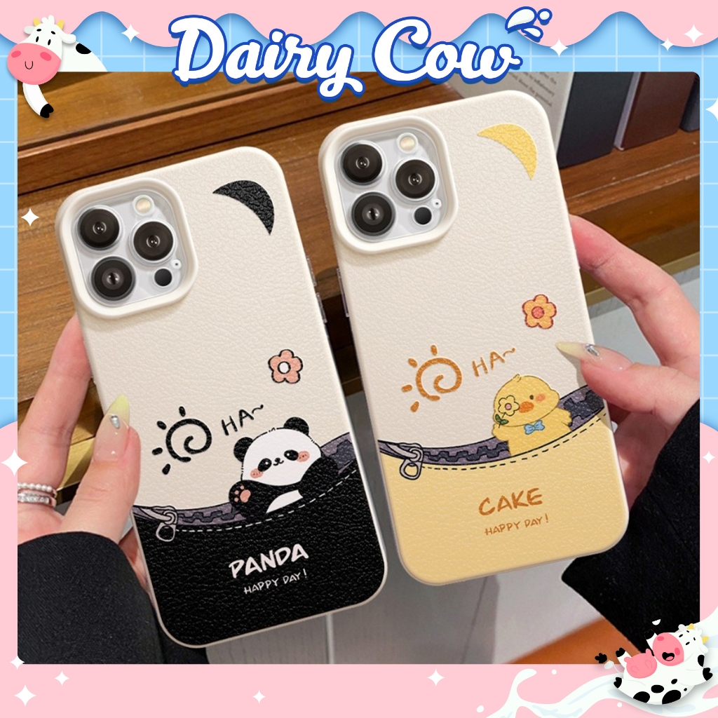 Panda Cake เคส iPhone กันกระแทก ลายหนังป้องกันสิ่งสกปรก - iP 6/6s/7/8/Plus/X/Xs/Xr/11/12/13/14/15/16