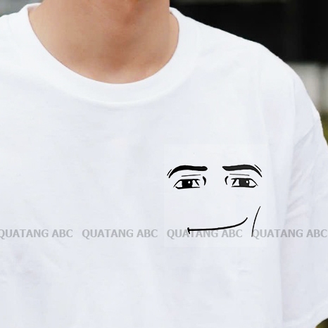 เสื้อยืดคอกลมสําหรับผู้ชายและผู้หญิง Unique Roblox face meme Troll - AO-HH ABC Gift