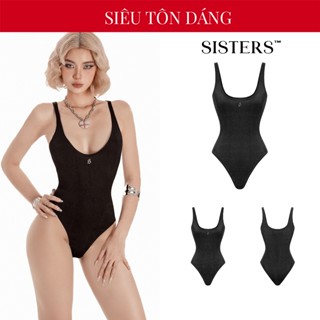SISTERS บอดี้สูทผู้หญิงกํามะหยี่ ซีทรูสองสาย กระชับสัดส่วน ค…