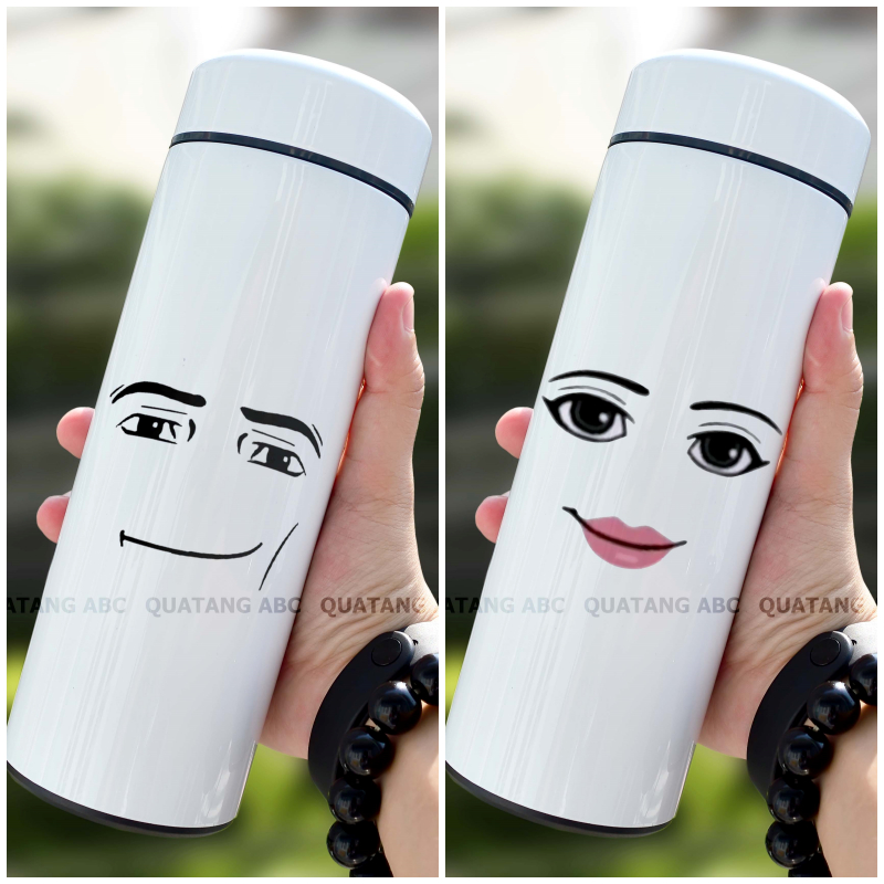 กระติกน้ําร้อนพิมพ์ลายหน้าตลก Roblox face game meme Troll Unique - BGN-HH ABC Gift