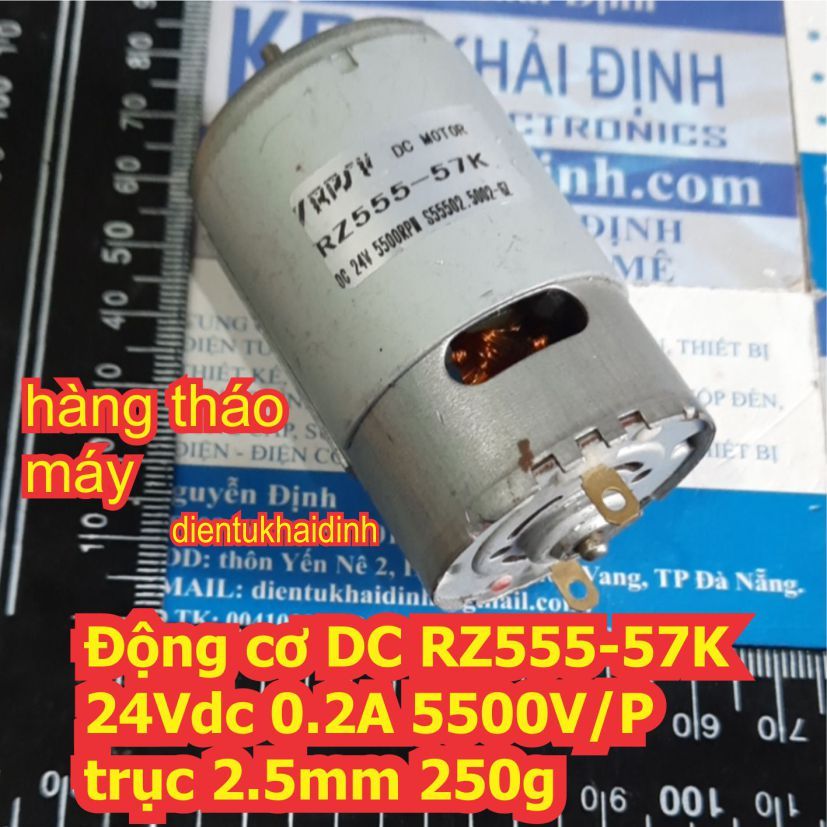 มอเตอร์ DC 555 RZ555 24Vdc 0.2A 5500V/P เพลาเล็ก 2.5 มม. 250g kde7335