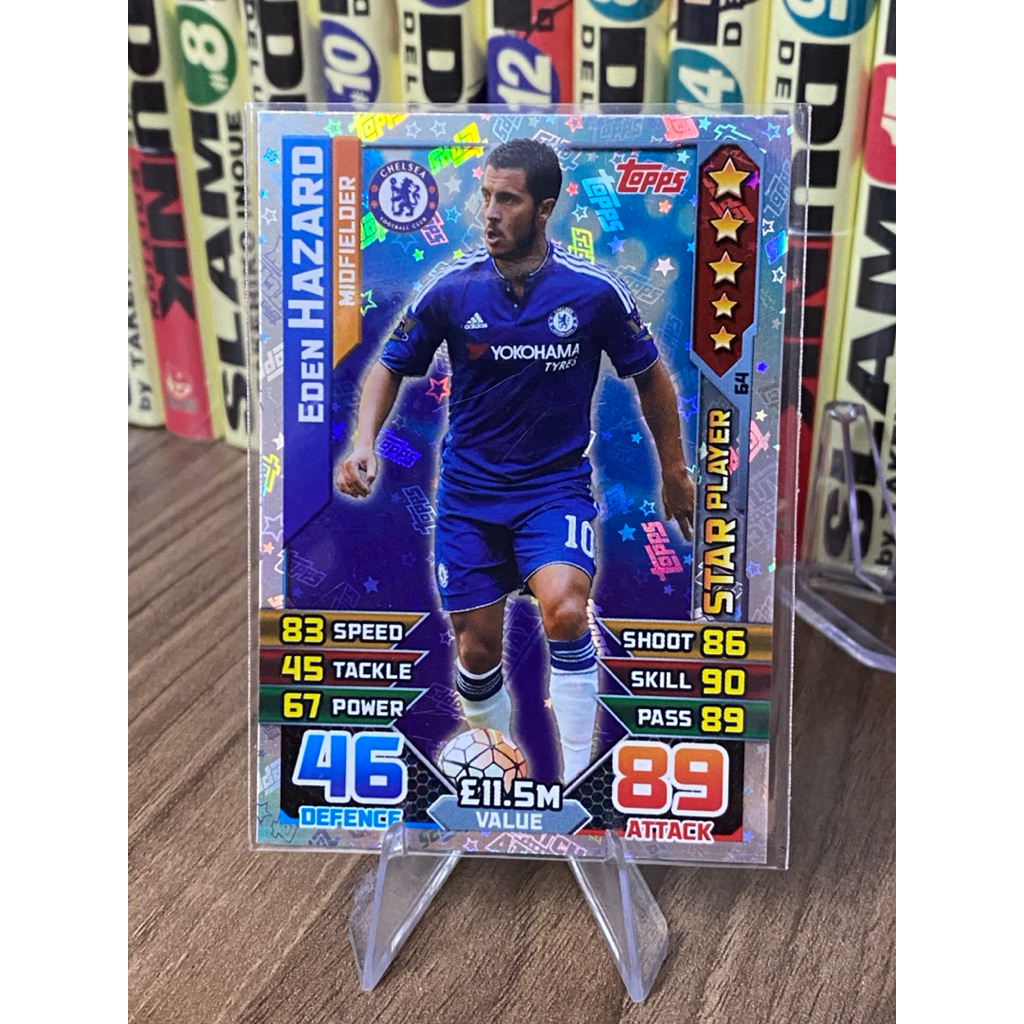 [ANTIQUE, SUPER RARE] Eden Hazard Match Attax 2015-16 Chelsea STAR PLAYER การ์ด