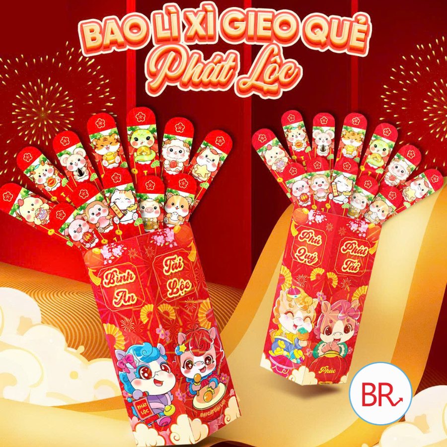 [Tet 2026] Lucky Lucky Money Hexagrams สําหรับ 12 Zodiac Animals 2026 – ชุด 12 ชิ้น Lucky Hexagrams 