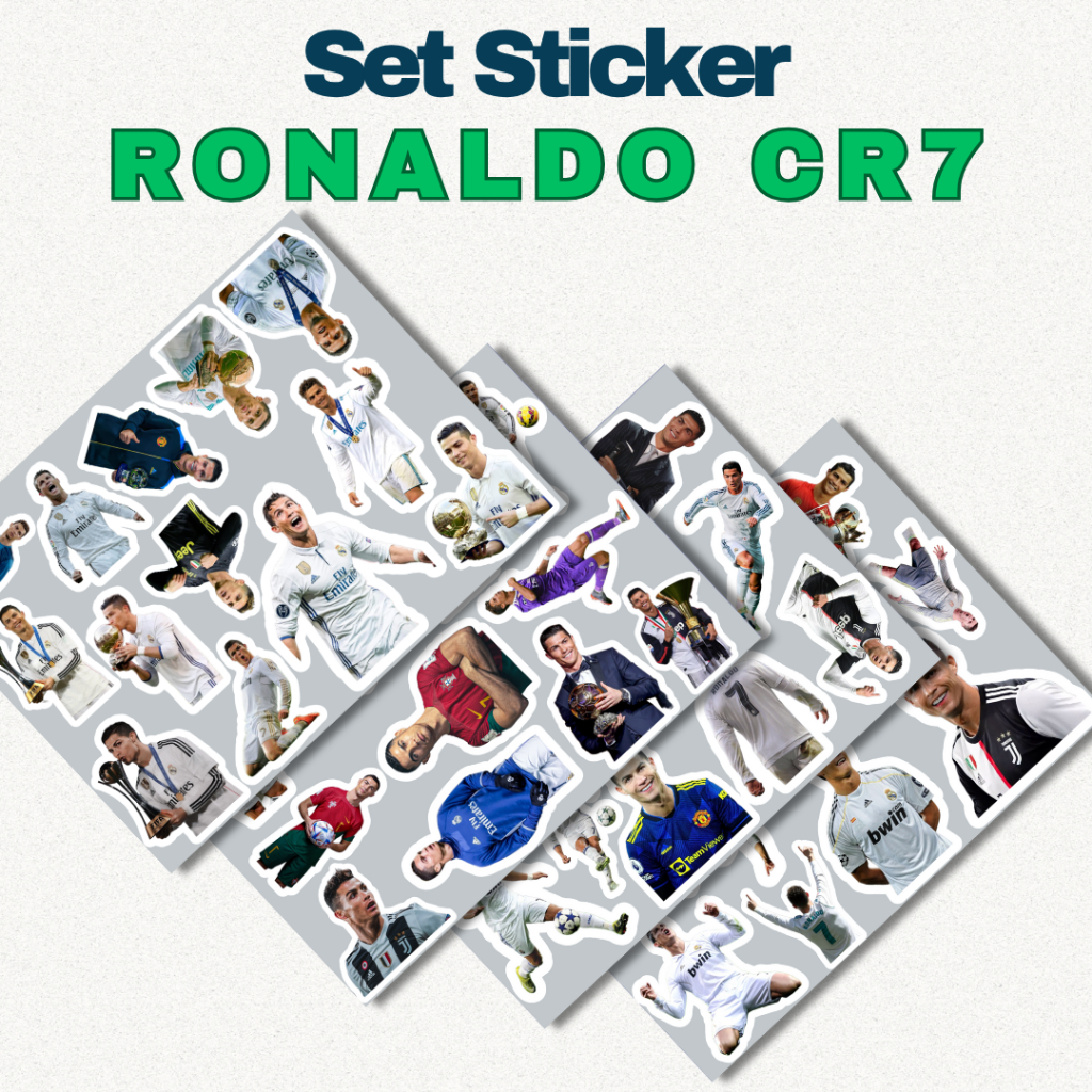 50 สติ๊กเกอร์โรนัลโด้ สติ๊กเกอร์ Christiano Ronaldo Cr7 พร้อมสติ๊กเกอร์ที่แตกต่างกันสําหรับตกแต่งและ