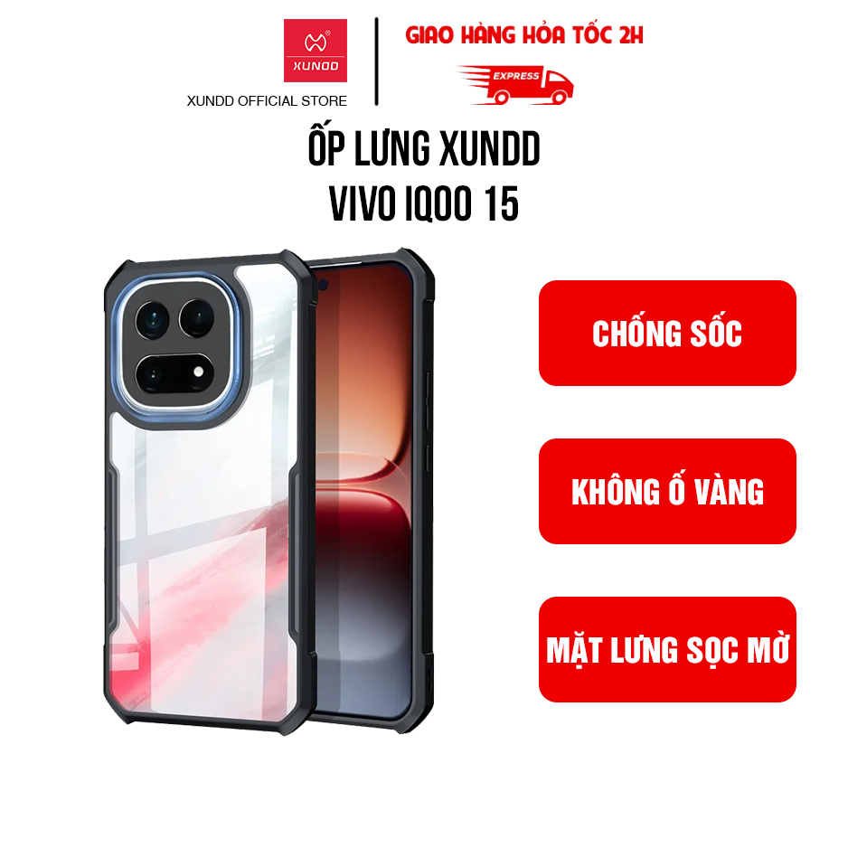 เคส XUNDD Vivo iQOO 15 - ขอบ TPU กันกระแทก ด้านหลังลาย