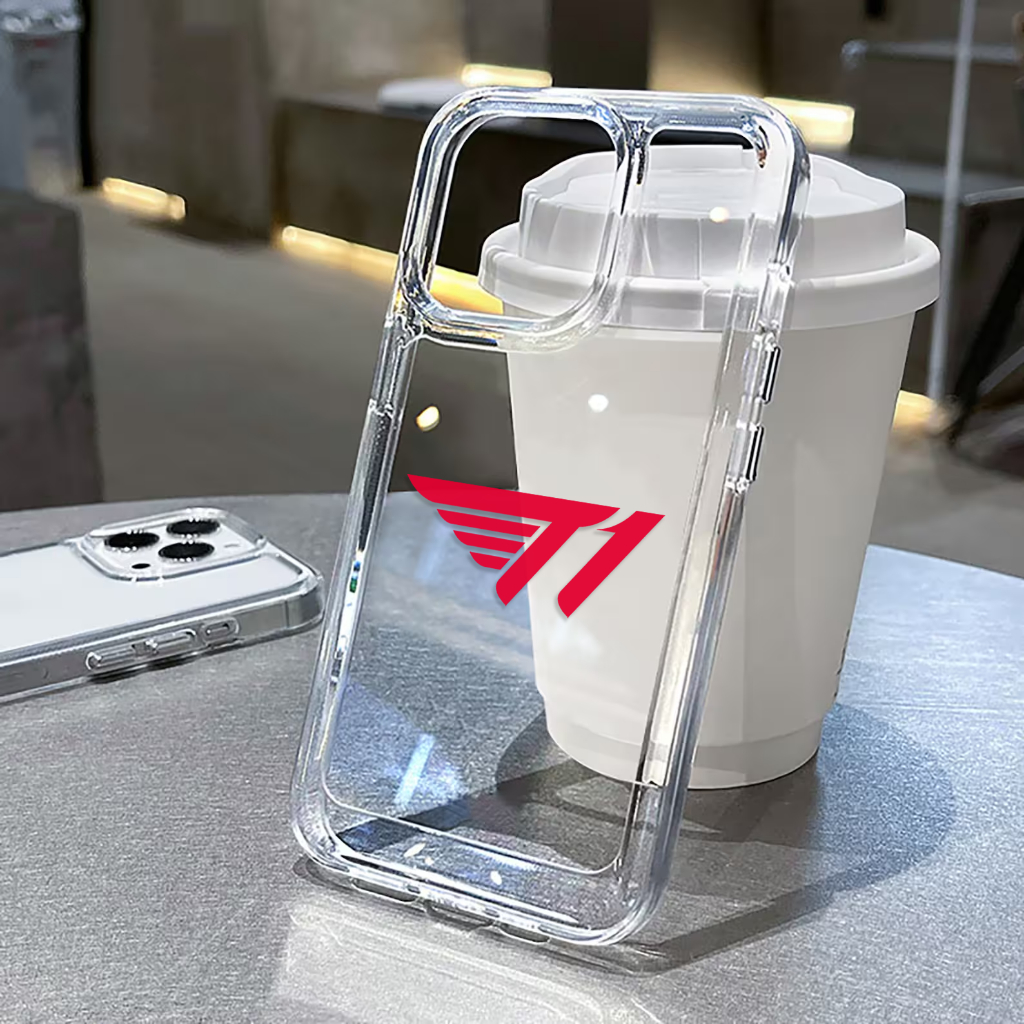 เคสไอโฟนใสหนาพิเศษ T1 Te สีแดง 6/7/8/plus/x/xr/xs/11/12/13/14/15/16/17 pro max air - sd2044