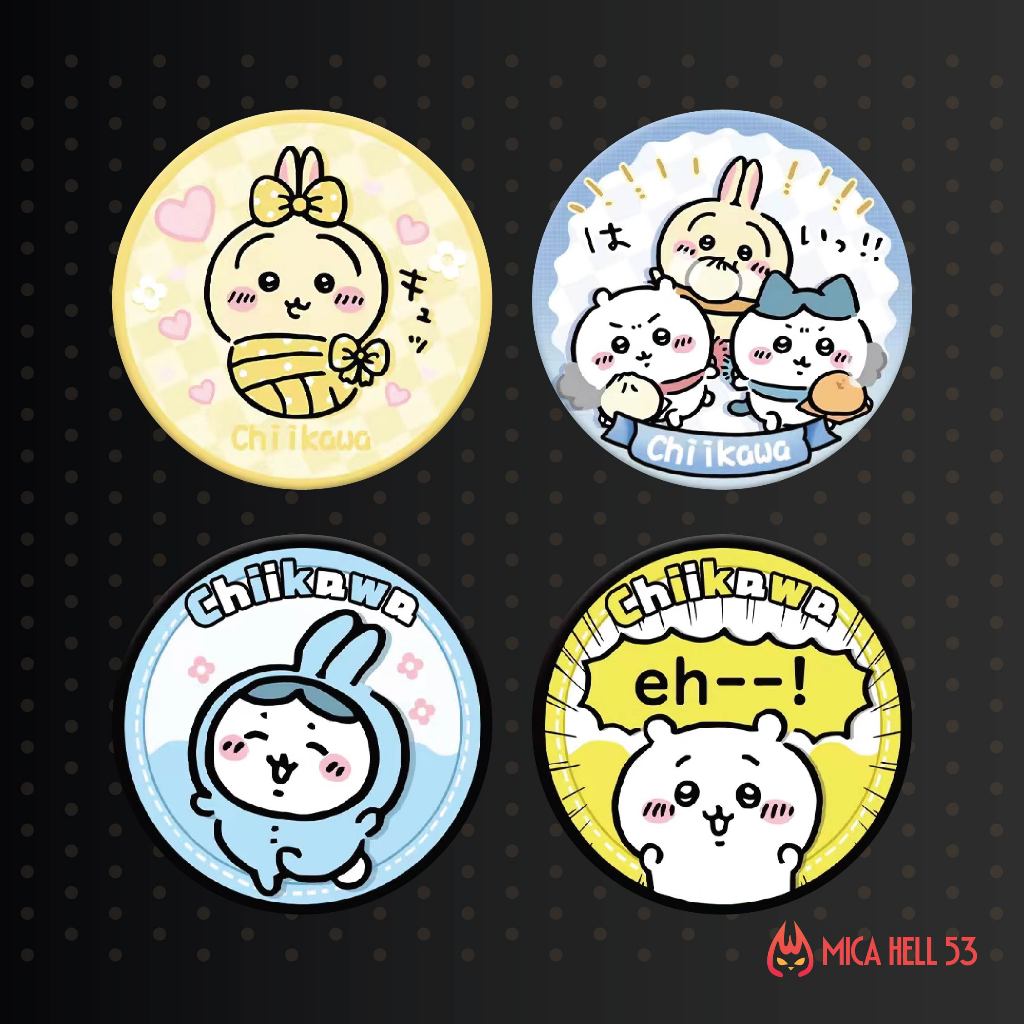 Chiikawa Glitter Badge อะนิเมะมังงะ Badge Hachiware Usagi Momonga Rakko HH165 ชุด 2