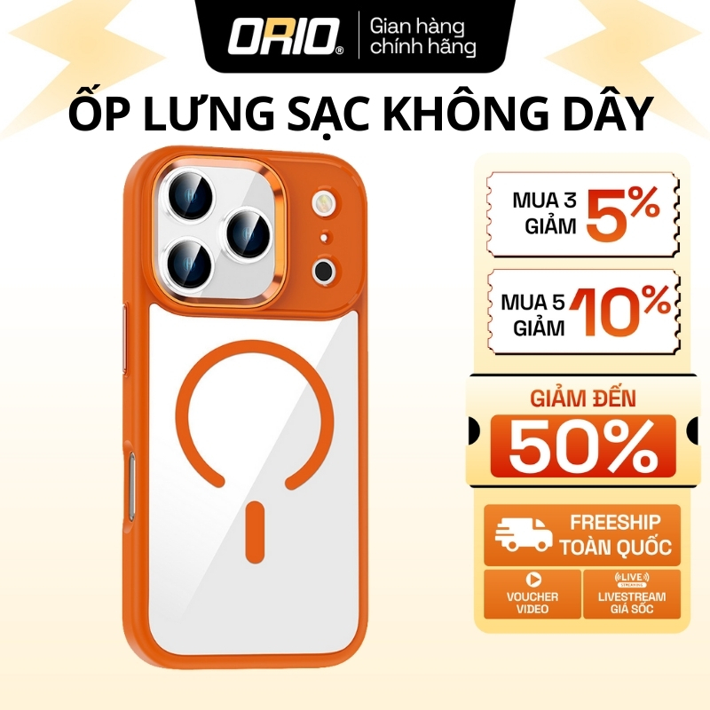 เคสไอโฟน รองรับ ORIO การชาร์จแบบไร้สายที่ไม่เหมือนใครพร้อมขอบสีกันกระแทก การป้องกันโทรศัพท์ที่เหมาะส