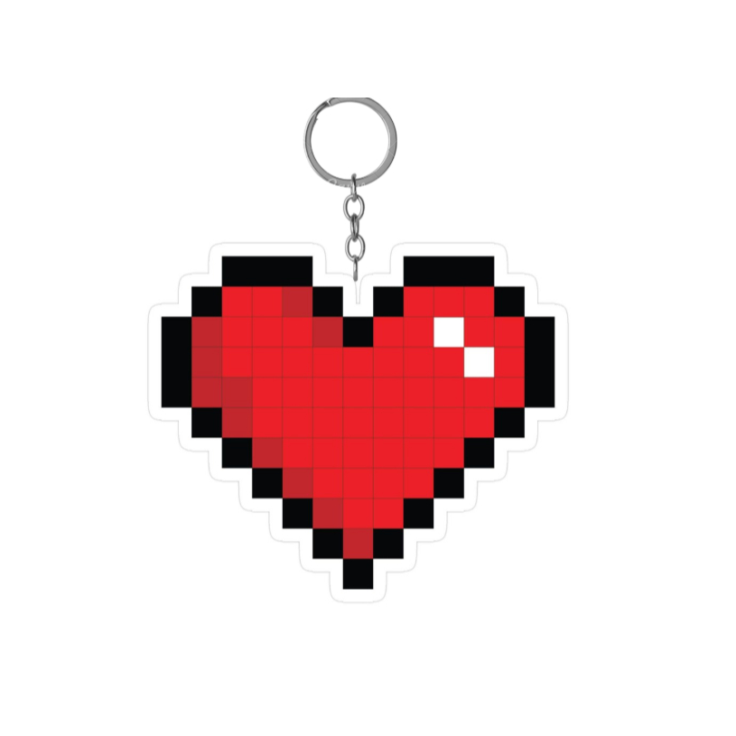 พวงกุญแจ Pixel Heart Pixel Art Heart