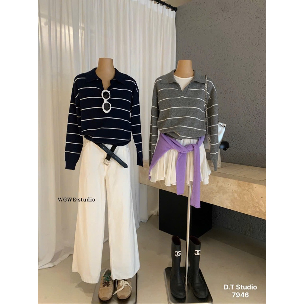 @Gava.studio//เสื้อโปโลลายทางสวยมาก WGWE.7946