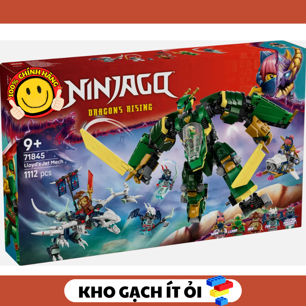 Set 71845 - Lloyds Jet Mech - กล่อง + หนังสือ + อิฐ Mech เท่านั้น - ไม่มี minifigures