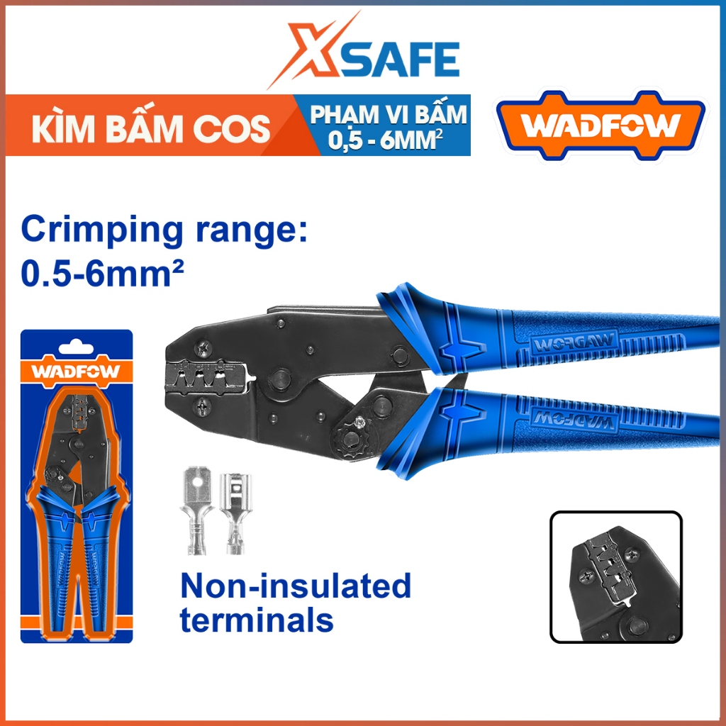WADFOW WCP1609 คีมกด cos ขนาด 9 นิ้ว, กดลวด 0.5–6mm2, แรงกดแบบกําหนดเองเพื่อการดําเนินการที่แม่นยํา