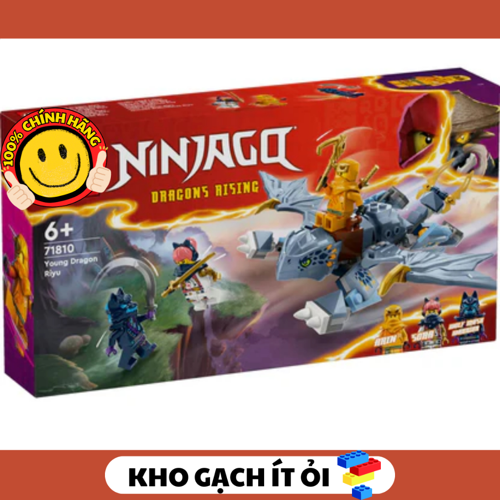 ชุดที่ 71810 - มังกรหนุ่ม ริยู - กล่อง + หนังสือ + ตัวต่อเต็ม - ไม่มีมินิฟิกเกอร์