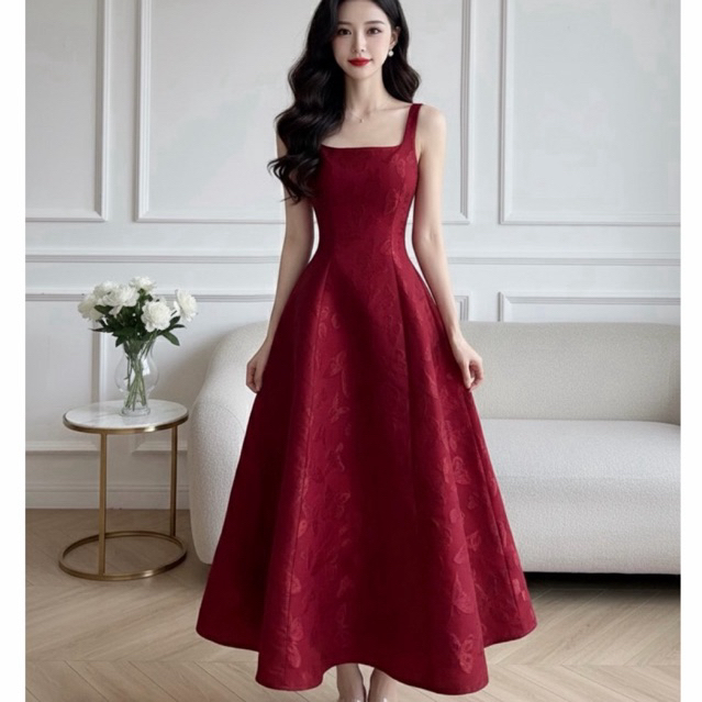 DG4 SQUARE NECK BROADSTER DRESS พร้อมกระเป๋าสําหรับ GOING OUT, PARTY, WEDDING DRESS, LUXURY EVENT DR