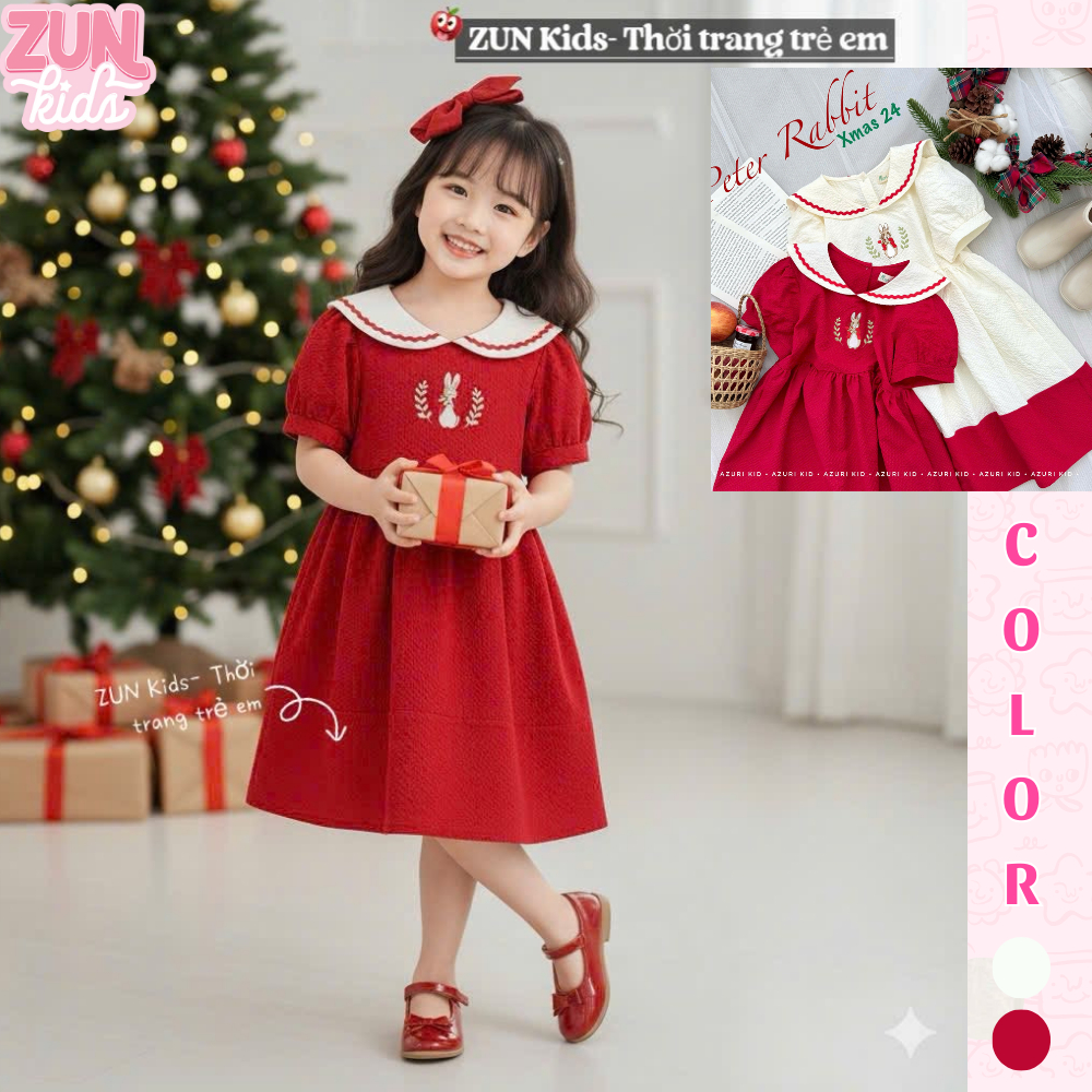 Peter Rabbit ชุดเดรสเด็กผู้หญิงคอปกกะลาสี AZD512 ผ้าคอตตอนยืดนุ่มเล็กน้อย – ZUN Kids ชุดเจ้าหญิงน่าร